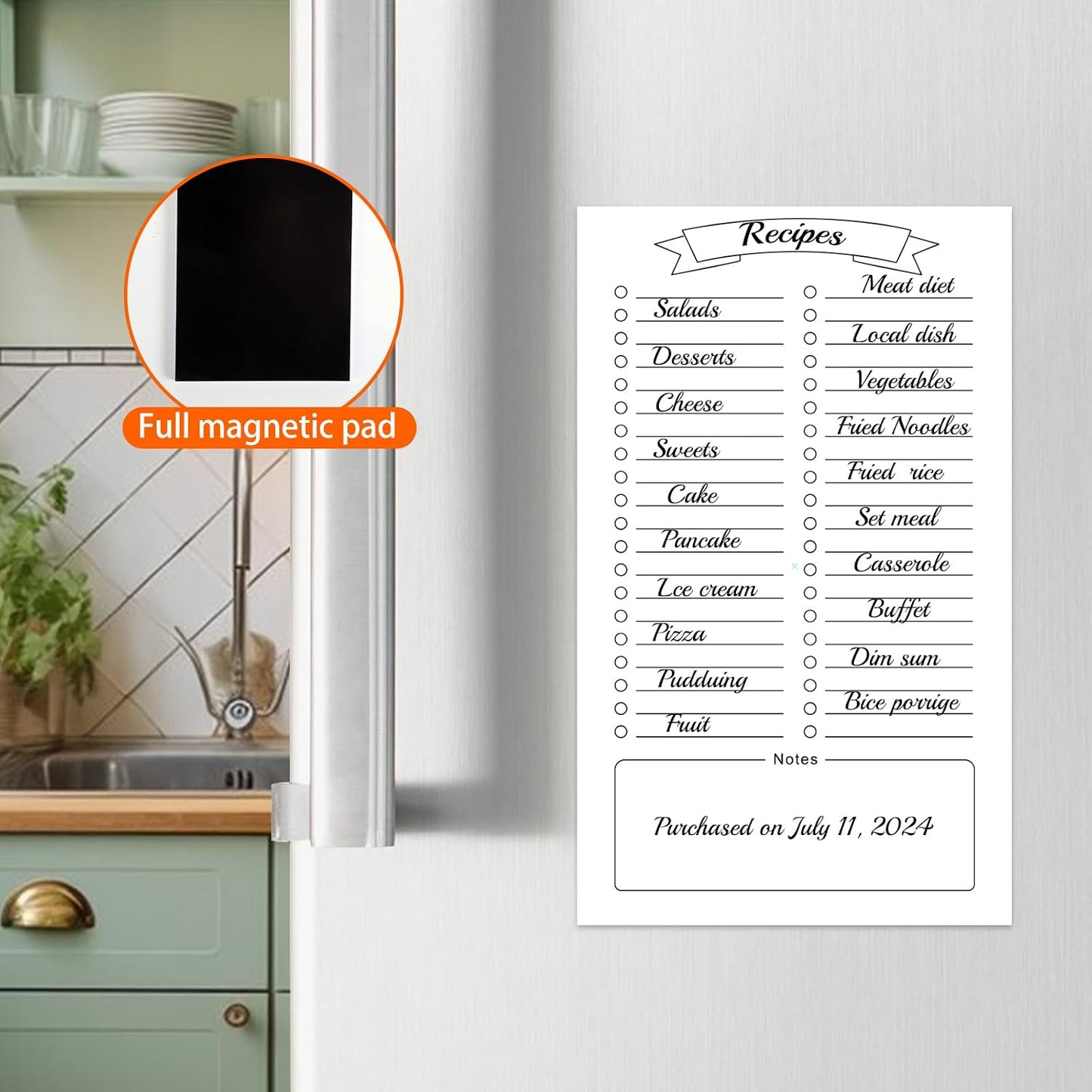 Thboxes 2 Pack Grocery List Magnet Pad for Fridge, 120 Sheets, Pen Holder | 4.5x7.5In Magnetic Grocery List Pad for Fridge, Full Back Shopping Checklist, Notepad for Kitchen, Home Office, Parents, Kids