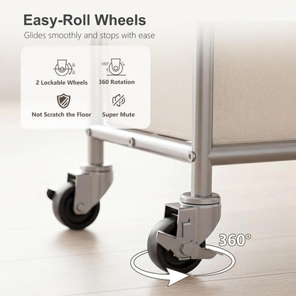 Heybly 3-Section Laundry Sorter Hamper,Rolling Laundry Hamper with Removable Bags – Heavy-Duty Laundry Sorter Cart with Wheels for Dirty Clothes, 40.2 x 15.4 x 33.1 Inches HLH024P03