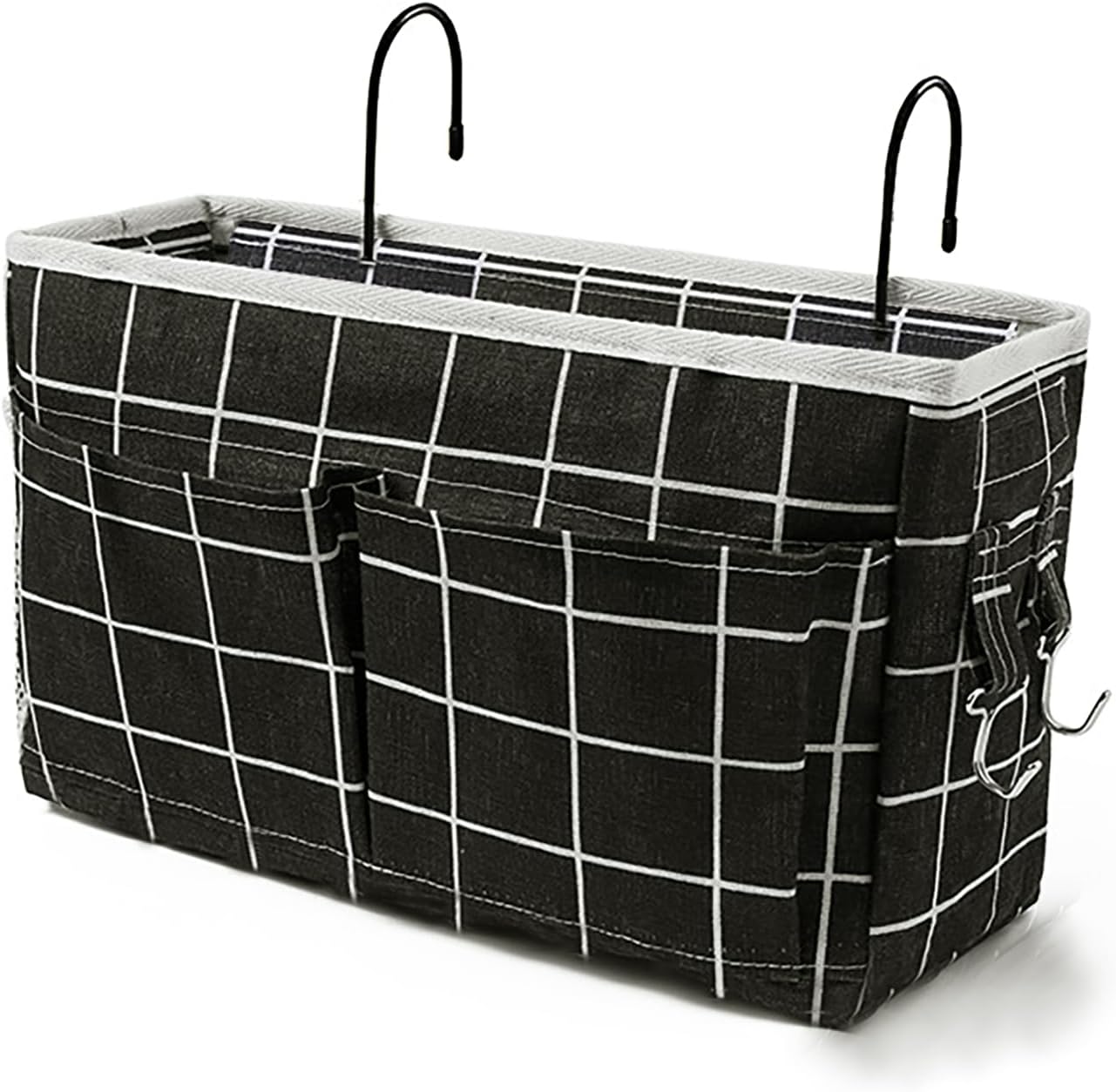Bedside Caddy Bedside Hanging Storage Basket Multi-Function Organizer Caddy for Bunk and Hospital Beds Dorm Rooms Bed Rails, Can be Placed Glasses Books Mobile Phones（Navy Blue）
