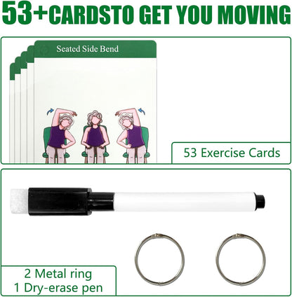 Bodyweight Workout Cards for Women & Men-50 Bodyweight Workout Cards，Includes 2 Rings& Dry-Erase for Easy Organization-Home, Gym or Studio (Bodyweight)