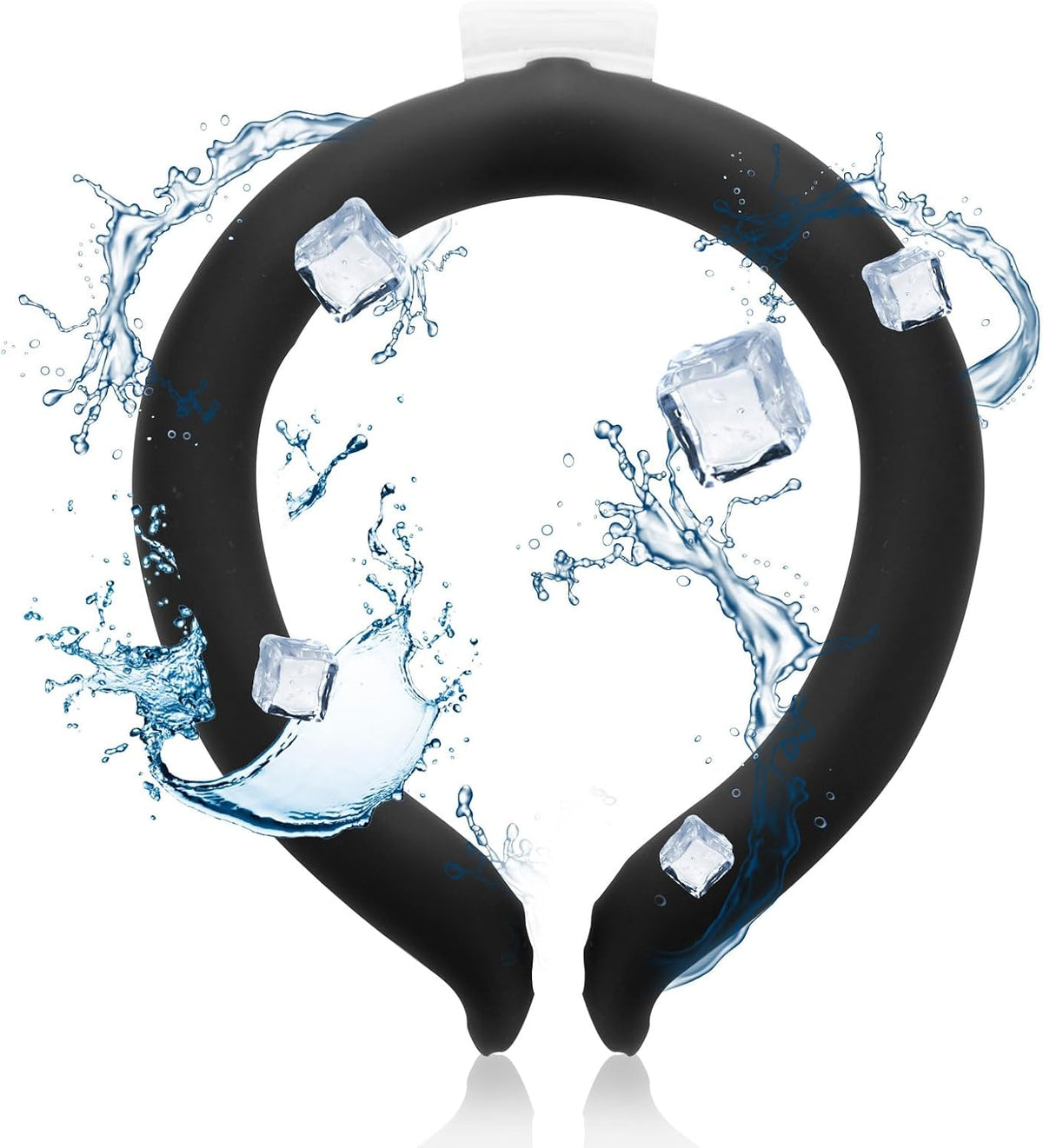 Neck Cooler Ice Cold Ring, Wearable Body Cooling Tube for Heat and Hot Weather, Ice Collar for Outdoor Workers, Sports, Relief from Hot Flashes Or Fever,Reusable Neck Cooling Wraps (Blue)