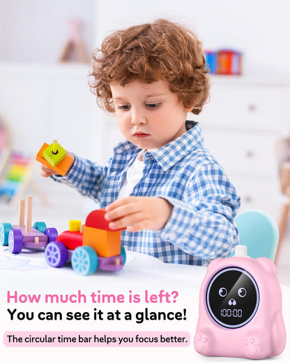 Visual Timer for Kids, 100 Min, Rechargeable Countdown Timers, Adjustable Sound Alert, Adjustable Brightness, Productivity Timers for ADHD, Silent Operation, Desk Time Management Tool for Toddler