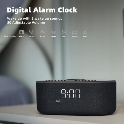 Odokee Sound Machine Alarm Clock for Bedrooms with Wireless Charging - Putty