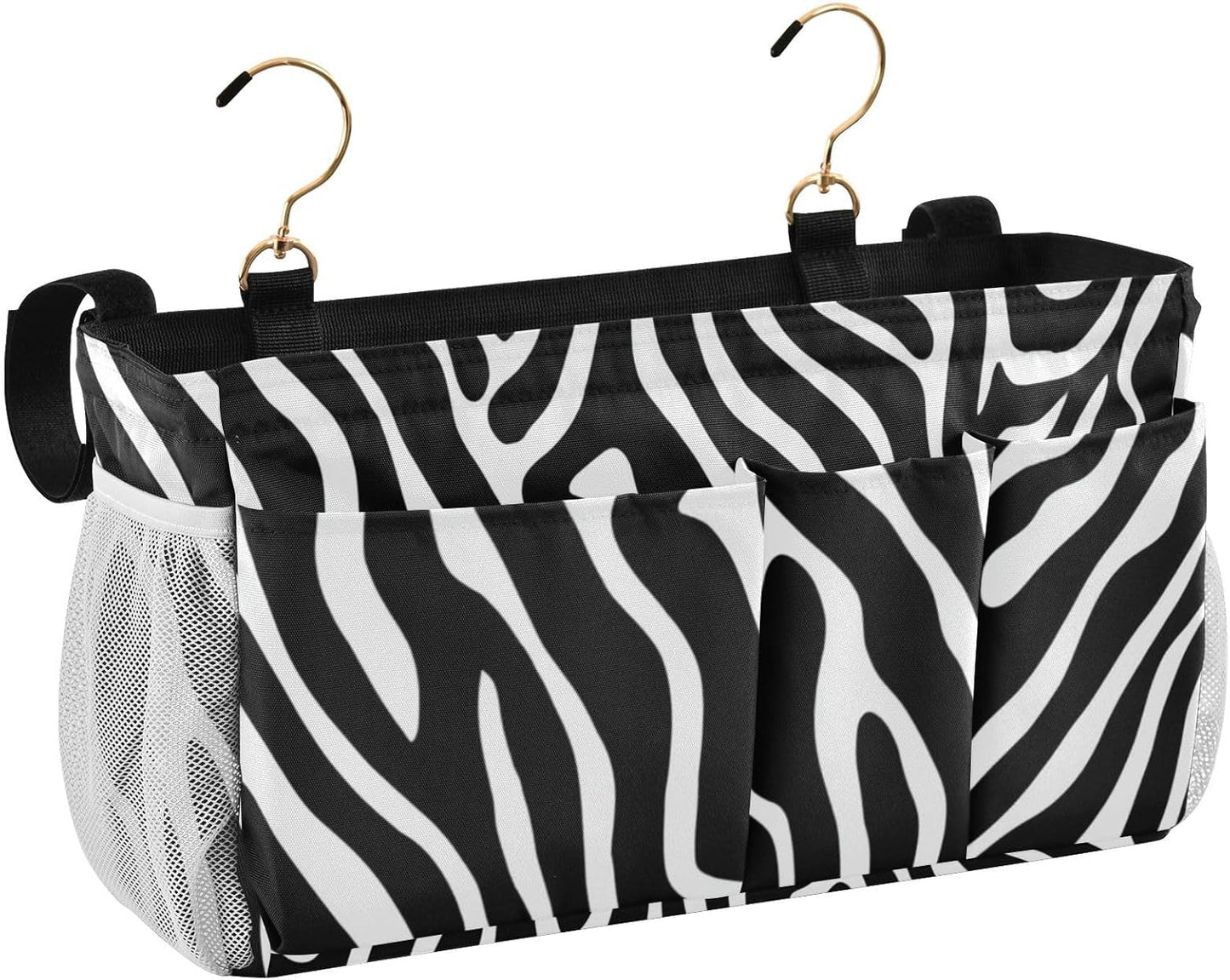 Bedside Caddy Hanging Bunk Bed Caddy Bed Organizer Hanging Pocket with 2 Hooks Bedside Storage Organizer Pocket Bag Holder Checkered Light Green - Colors B