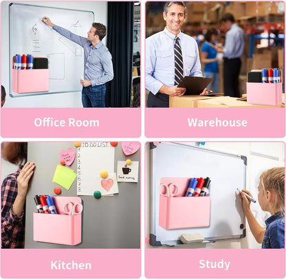 Camelmother 2Pcs Magnetic Dry Erase Marker Holder For Whiteboard Fridge | 2Slots Locker Accessories Teacher Classroom Must Haves Fridge magnets