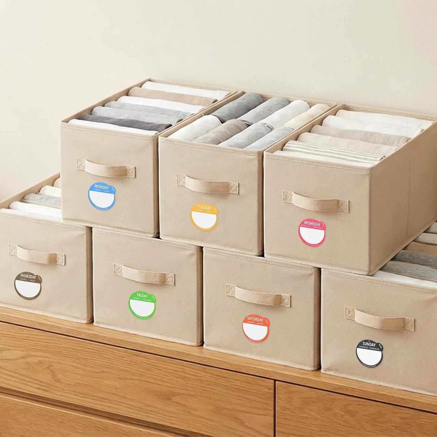 10,500 Pcs Day Dots Food Labels, Removable Date Stickers for Kitchen & Inventory, 21 Rolls Color-Coded Days of The Week Stickers for Containers & Meal Prep (1 Inch)