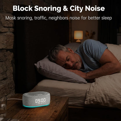 1Mii White Noise Machine with Alarm Clock, Sound Machine for Sleeping