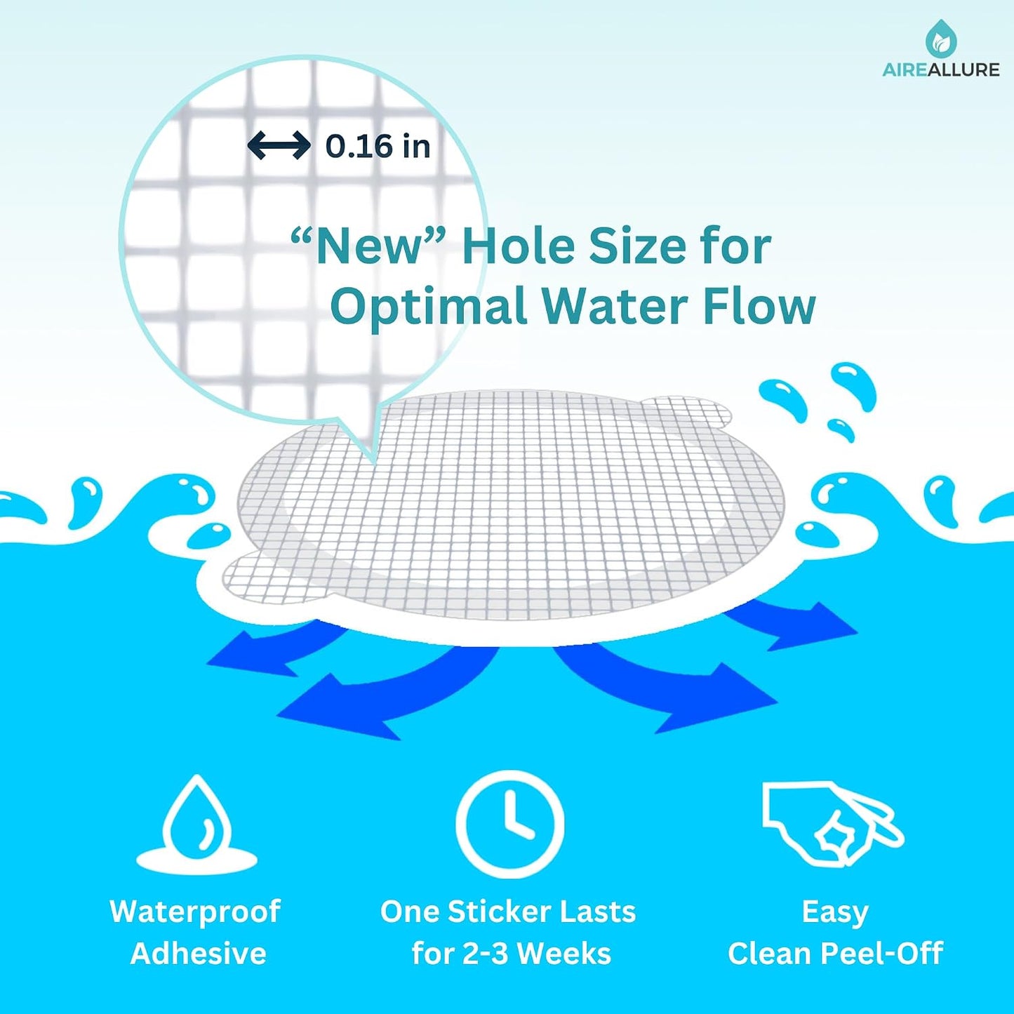 25 Pack Disposable Shower Drain Hair Catcher Mesh Stickers - Peel & Stick Drain Strainers to Prevent Clogs, Strong Waterproof Adhesive, Mess-Free Disposable Drain Covers for Shower & Bathtub