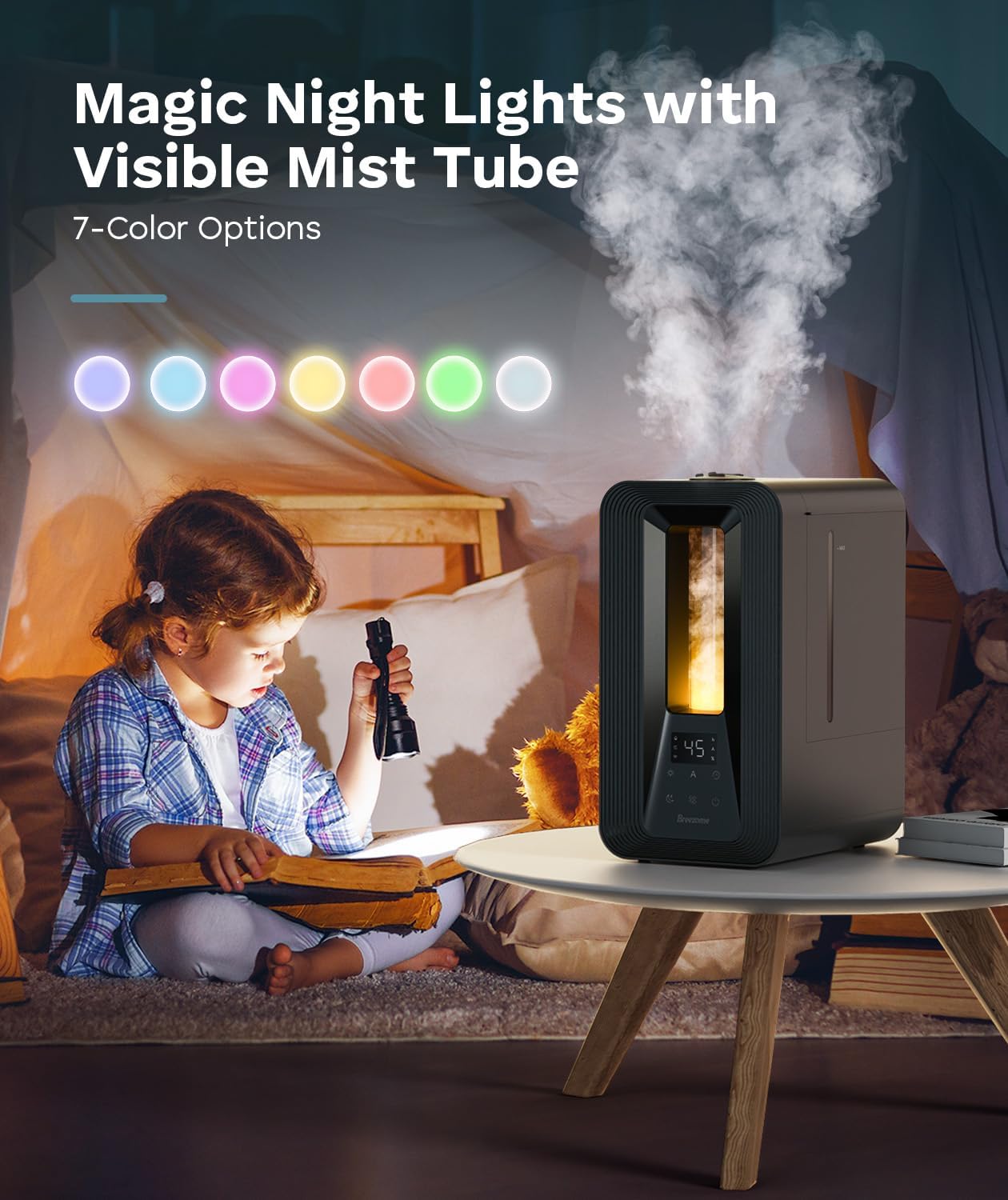 BREEZOME 6L Humidifiers for Bedroom, Cool Mist Top Fill Humidifier with Aroma Diffuser, Humidistat, Night Light, 50H Runtime, Quiet Ultrasonic Humidifiers for Home Large Room, Baby Nursery, Plants | Top Fill, Sleep Mode Ultrasonic Quiet 25dB, Aroma