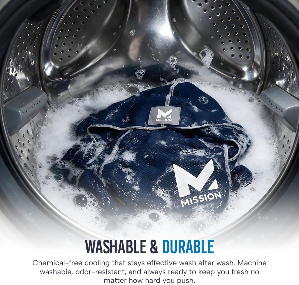 MISSION Cooling Hoodie Towel, Evaporative Cool Technology, Cools Instantly When Wet, UPF 50 Sun Protection, Contours Your Head to Stay in Place, Great for Sports, Fitness, Gym