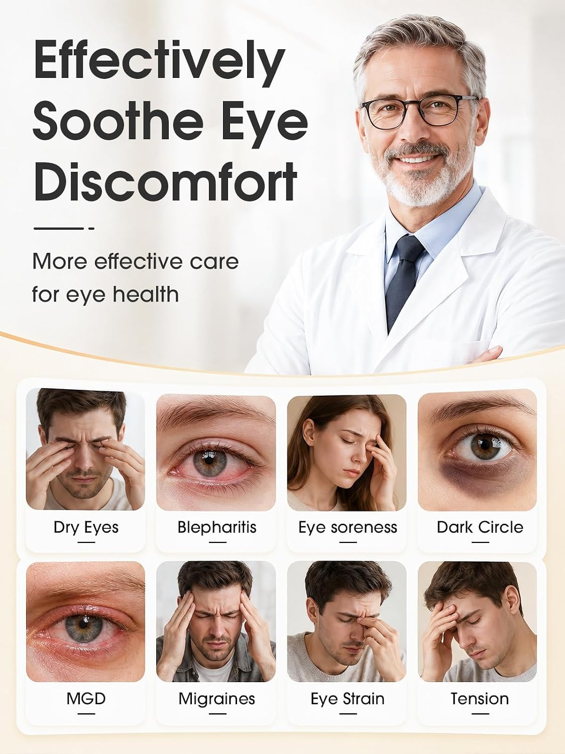 EASICUTI Heated Eye Mask, Cordless Warm Compress for Dry Eyes Blepharitis