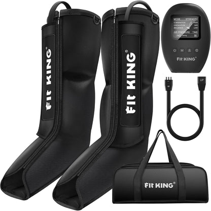 FIT KING Air Compression Leg Massager for Recovery, Foot and Calf Massager | Sequential Boots for Muscle Relaxation, Zipper Wearing, Not Cordless, FSA-HSA