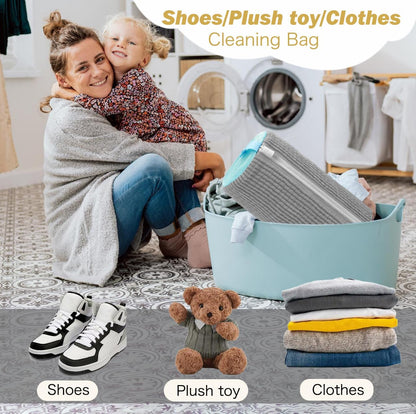 Shoe Washing Machine Bag,Laundry Shoe Bag for Washer and Dryer,Reusable Shoe Cleaning Bag for Sneakers,Tennis Shoes,With Self-locking Zipper, Microfiber Inside,Include Shoe Bag (Pro Grey - 1 Pack)
