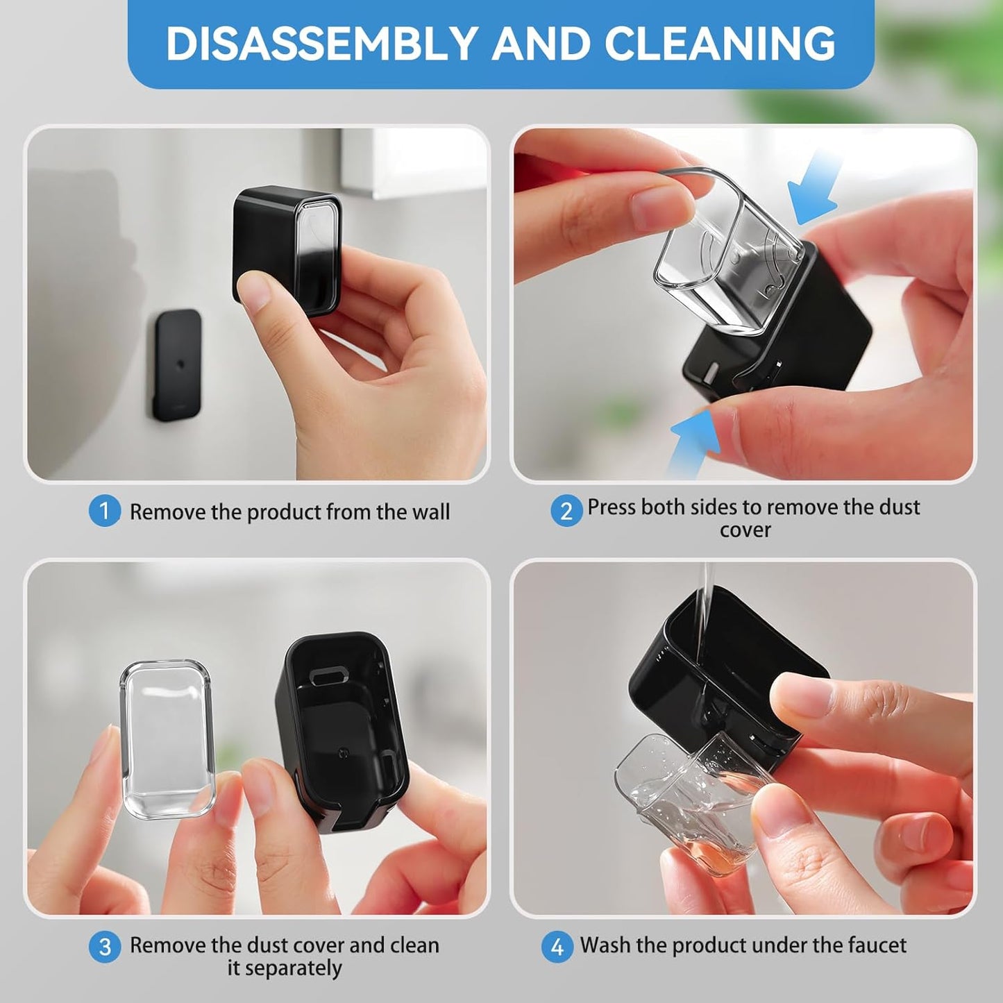 MOPMS Single Slot Toothbrush Holders Wall Mounted with Cover for Bathrooms | 2PCS Toothbrush Cover for Shower, Single Toothbrush Dispenser Storage Organizer for Family & Travel