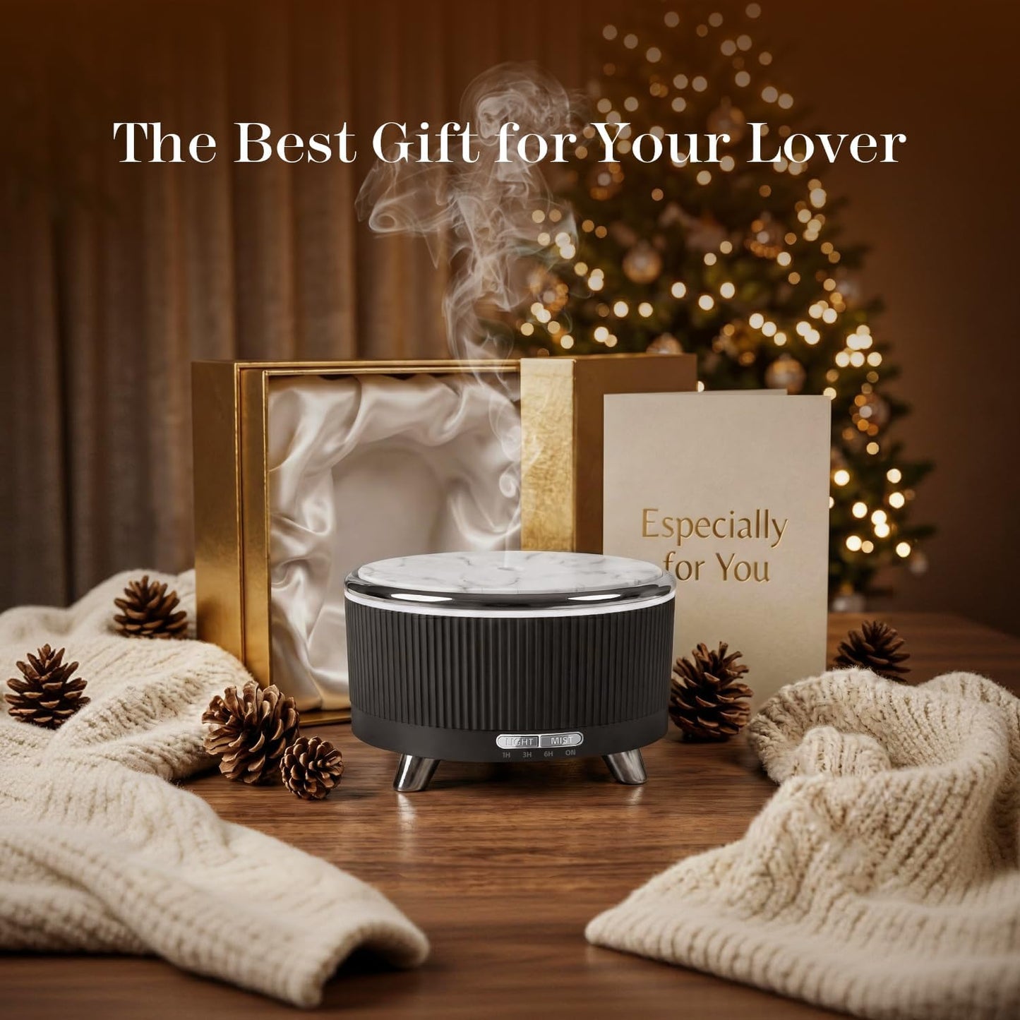20-Hour Long-Lasting Aromatherapy, 500ML Large Essential Oil Diffuser: Ultrasonic Cool Mist Humidifier with Remote Control, 7 Color Lights, Timer, Auto-Off for Home/Bedroom/Yoga (White)