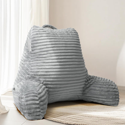 Hearth & Harbor Reading Pillow for Bed Adult – Back Pillow for Sitting in Bed, Standard Bed Pillows for Sitting Up in Bed, Foam Bed Chair Pillow, Stone Blue Bed Rest Pillow