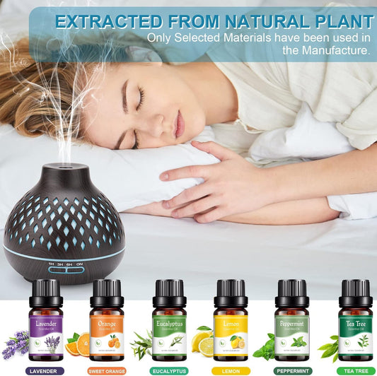 SPLITSKY 400ml Aromatherapy Diffuser with 6 Essential Oils and Timer