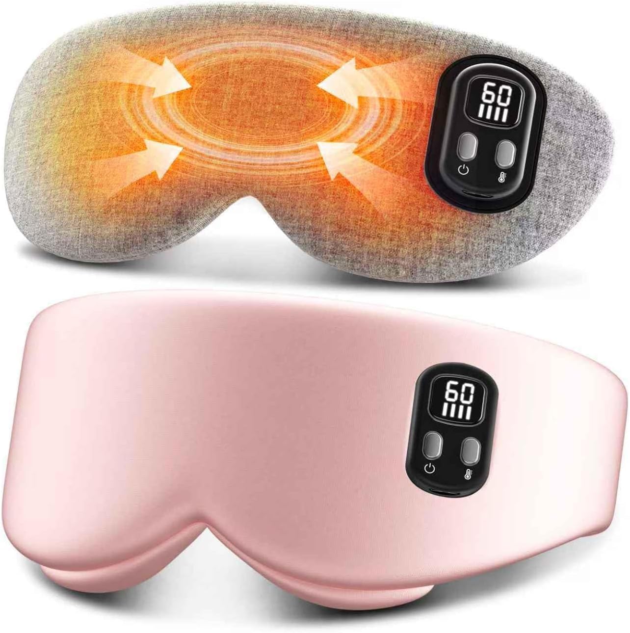 Heated Eye Mask - Cordless Eye Mask for Dry Eyes, Eye Relief, Improved Sleep, Timed Shutdown, 4 Temperature, Washable Eye Heating Pad for Travel, Removable for Cleaning - Pink | 4 temperature settings, timed shutdown, washable cover, travel-ready,