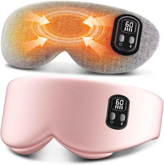 Heated Eye Mask - Cordless Eye Mask for Dry Eyes, Eye Relief, Improved Sleep, Timed Shutdown, 4 Temperature, Washable Eye Heating Pad for Travel, Removable for Cleaning - Pink | 4 temperature settings, timed shutdown, washable cover, travel-ready,