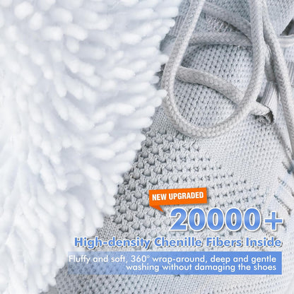 2-Pack Shoe Washing Machine Bags for Sneakers & Delicate Shoes, White | 3X Fade-resistant Fabric and 20,000+ Dense Fibers Lift Dirt, Protect Shoes and Reduce Scrubbing, Washer / Dryer Safe