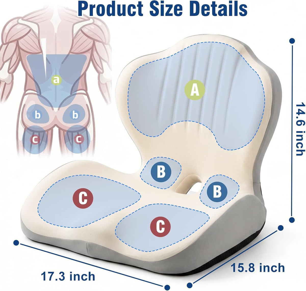 Car Seat Cushion Office Chair Cushion with Lumbar Support Pillow