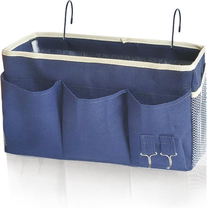 Bedside Caddy/Hanging basket Storage Organizer Bag for Bunk and Hospital Beds,College Dorm Bed，Can be Placed Glasses Books Mobile Phones (Grey 1)