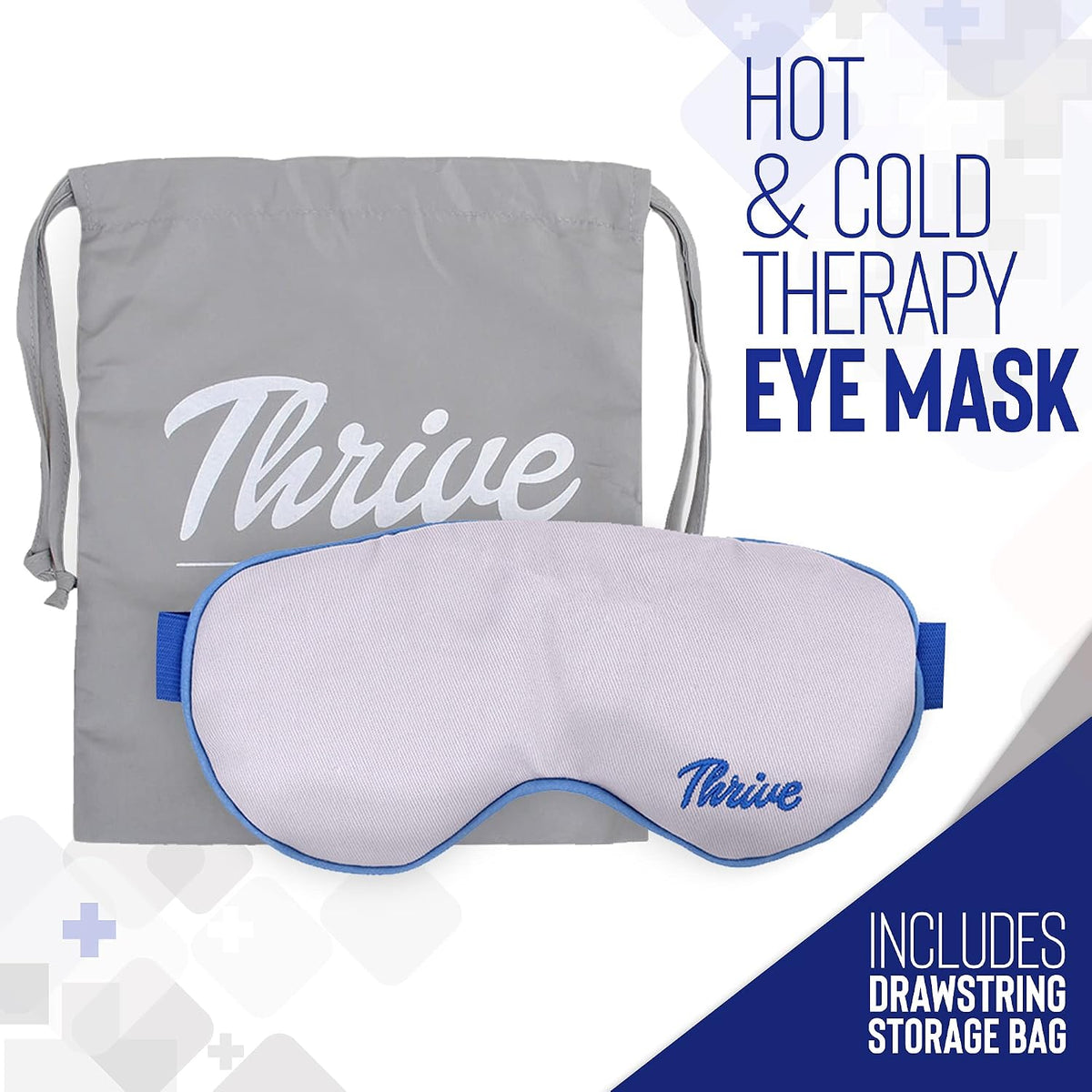 Thrive Clay Bead Eye Mask, Heated, Dryness Relief, Gray
