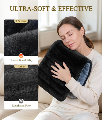 Infrared Weighted Heating Pad: 2X Graphene Fast Deep Pain Relief for Cramps Back - 1-Min Relax from Stiffness Soreness - 2.2 lb Gentle Pressure Far Infrared - 3H Auto Off 12” X 24”