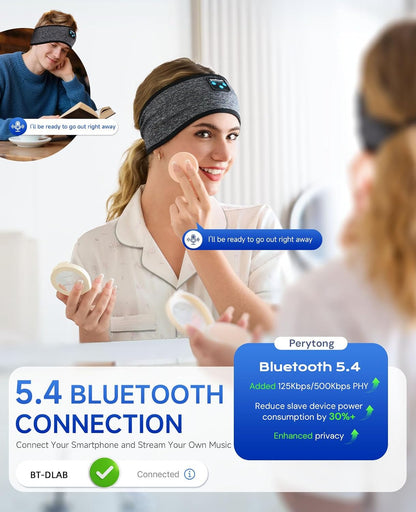 Sleep Headphones | Bluetooth 5.4 Headband | Wireless Earbuds Earphones Sweat Resistant with Ultra-Thin HD Stereo Speaker, Headphone Band for Side Sleepers Workout Running Tech Gadgets Unique Gifts