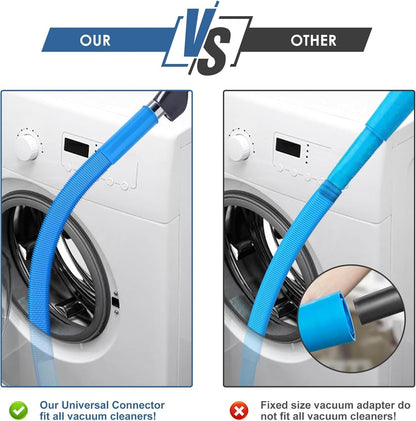 PetOde Dryer Vent Cleaner Kit, Flexible Dryer Lint Vacuum Attachment Compatible with Most Vacuum Cleaner, Blue