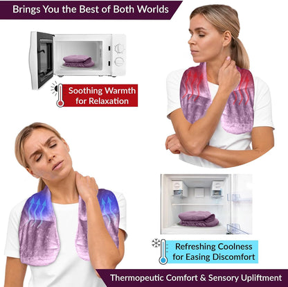 Kozi Neck Heating Pad | Microwaveable Weighted Shoulder Heating Pad | Neck and Shoulder Heating Pad with Clay Beads & Aromatherapy (Khol)