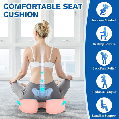 CushyOasis Seat Cushion, Gel Memory Foam Office Chair Cushions, (Black)