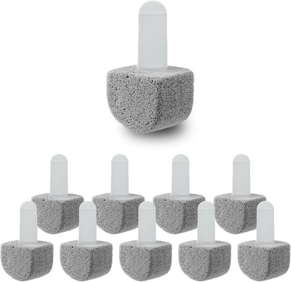 Pumice Toilet Cleaner 17in, Hard Water Stain Remover for Pool & Tub, (1+8) | Natural pumice set. Removes rust, lime & hard water rings from tubs, pools & tiles. Long handle. Easy refill.