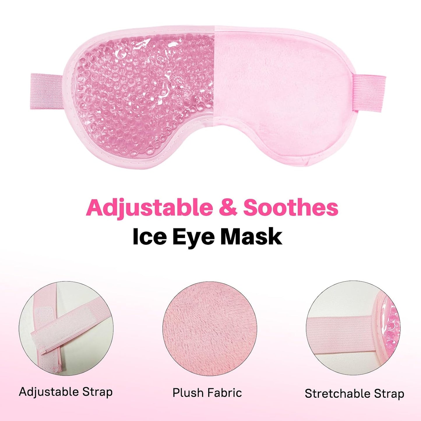 Cooling Eye Mask with Gel Bead 2 Pack Gel Eye Mask Cold Eye Mask for Relaxtion,Puffy Eyes Reusable Cold & Warm Compress for Puffiness,Dry Eyes,Headaches,Migraines,Stress Relief,Post Surgery