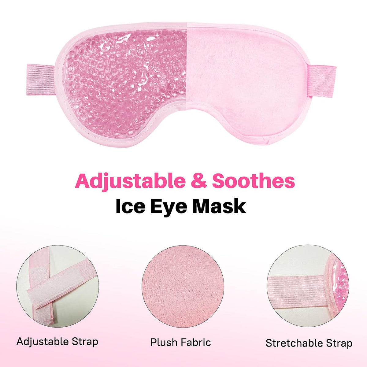 Cooling Eye Mask with Gel Bead 2 Pack Gel Eye Mask Cold Eye Mask for Relaxtion,Puffy Eyes Reusable Cold & Warm Compress for Puffiness,Dry Eyes,Headaches,Migraines,Stress Relief,Post Surgery