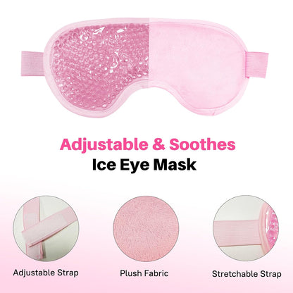 Cooling Eye Mask with Gel Bead 2 Pack Gel Eye Mask Cold Eye Mask for Relaxtion,Puffy Eyes Reusable Cold & Warm Compress for Puffiness,Dry Eyes,Headaches,Migraines,Stress Relief,Post Surgery