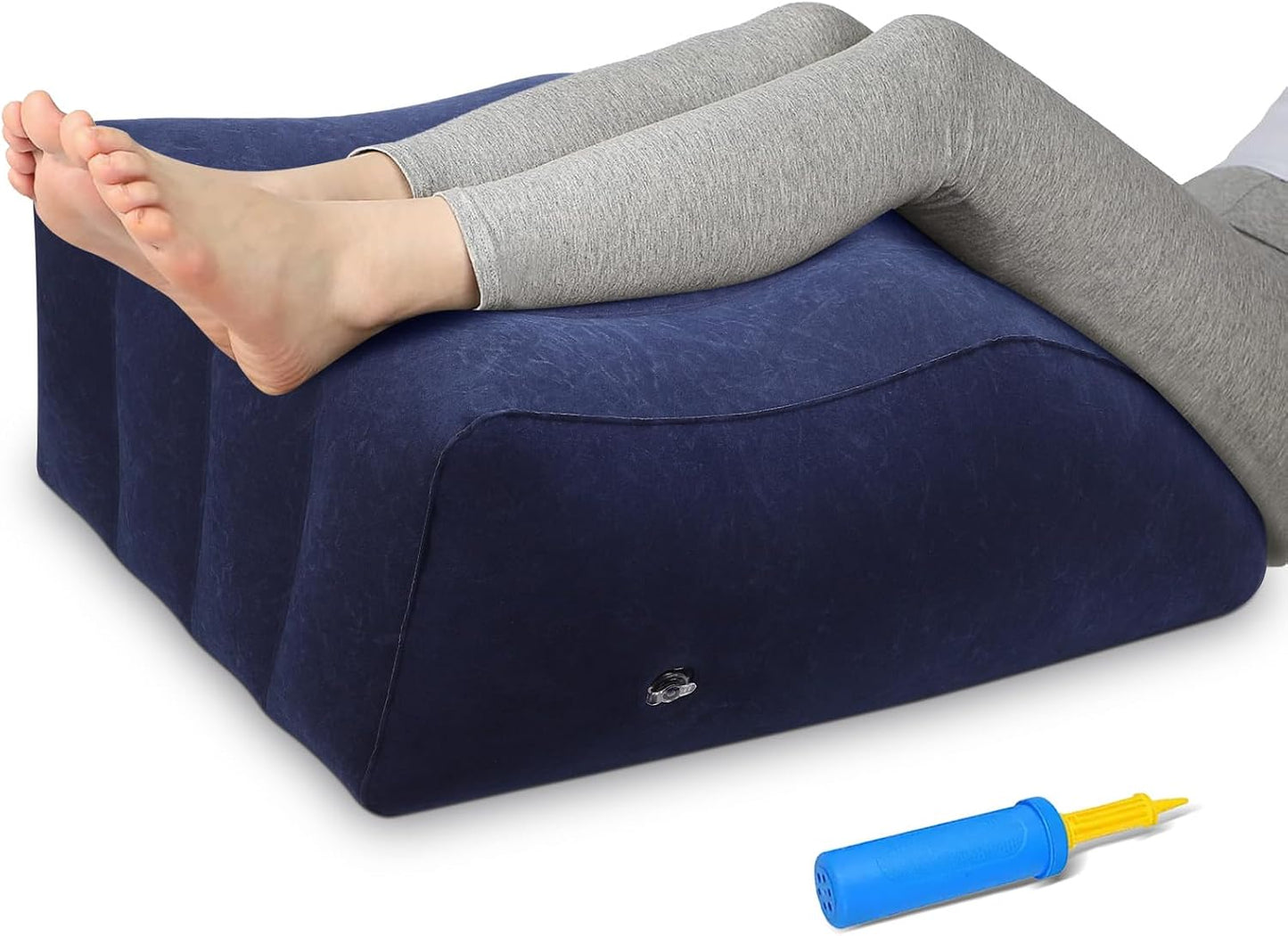 Inflatable Leg Elevation Pillow, Wedge Pillow for Sleeping, Portable Wedge Pillow, Improve Circulataion and Reduce Swelling, for Sleeping, Recovery, Pregnant (Grey)