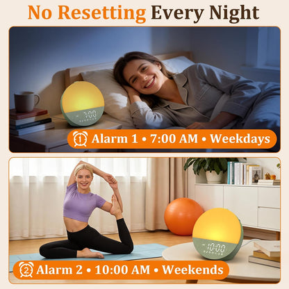Sunrise Alarm Clock with Sound Machine, Gentle Wake Up Light for Bedroom