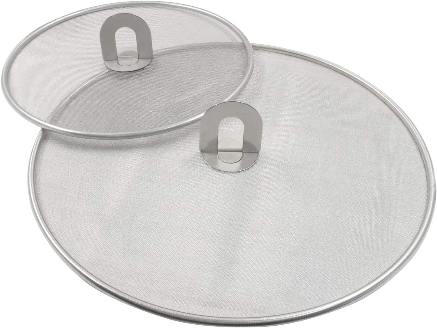 2Pcs 10" & 13" Stainless Steel Splatter Screen | Splatter Guard, Ultra Fine Mesh, Cooking Protector, Frying Cooking/Kitchen Use