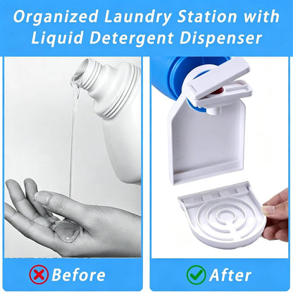 2pcs liquid detergent dispenser holder with detergent cup holder and drip tray is easy to clean and easy to organize and store in the room.