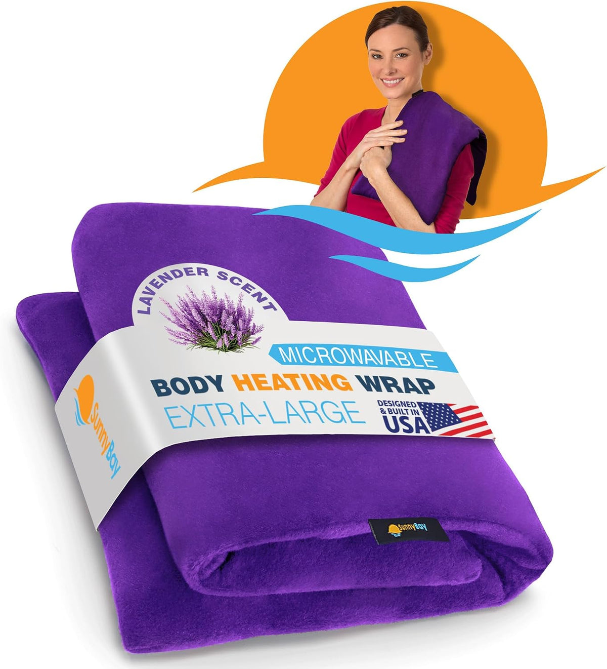 SunnyBay Extra Large Heating Pad, 10x24 inch, 2.8 lb, Navy Blue