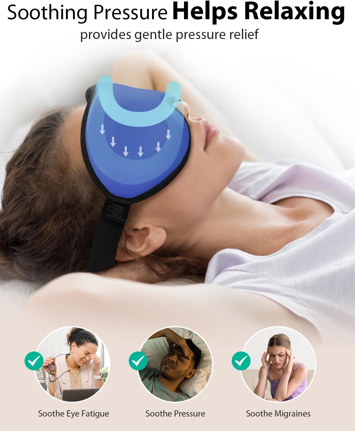 MABAO Weighted Sleep Mask, 100% Blackout Blindfold for Sleeping, Black