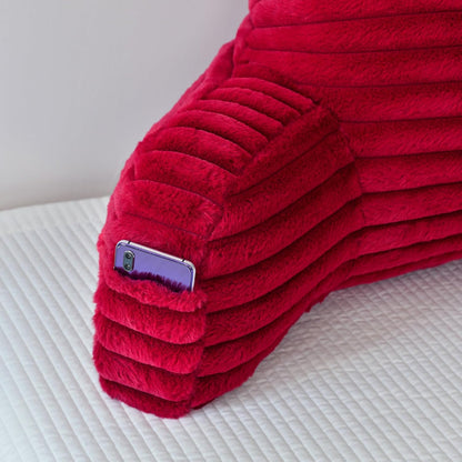 Large Reading Pillow for Adults, Back Support Pillow for Sitting Up in Bed with Arms, Couch for Lounging Bedrest, Pink