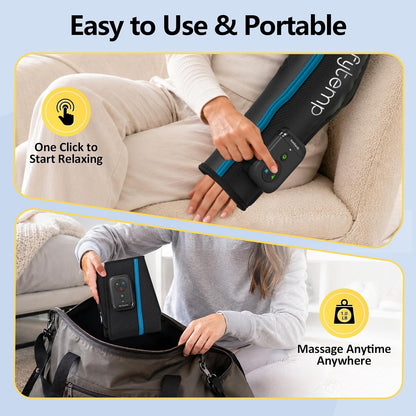 Comfytemp Air Compression Arm Massager for Circulation and Pain Relief, M | FSA Eligible HSA, Portable Full-Arm Compression Sleeve for Tennis Elbow, Edema, Ideal for Men Women (Fits Upper Arm 11"~15")