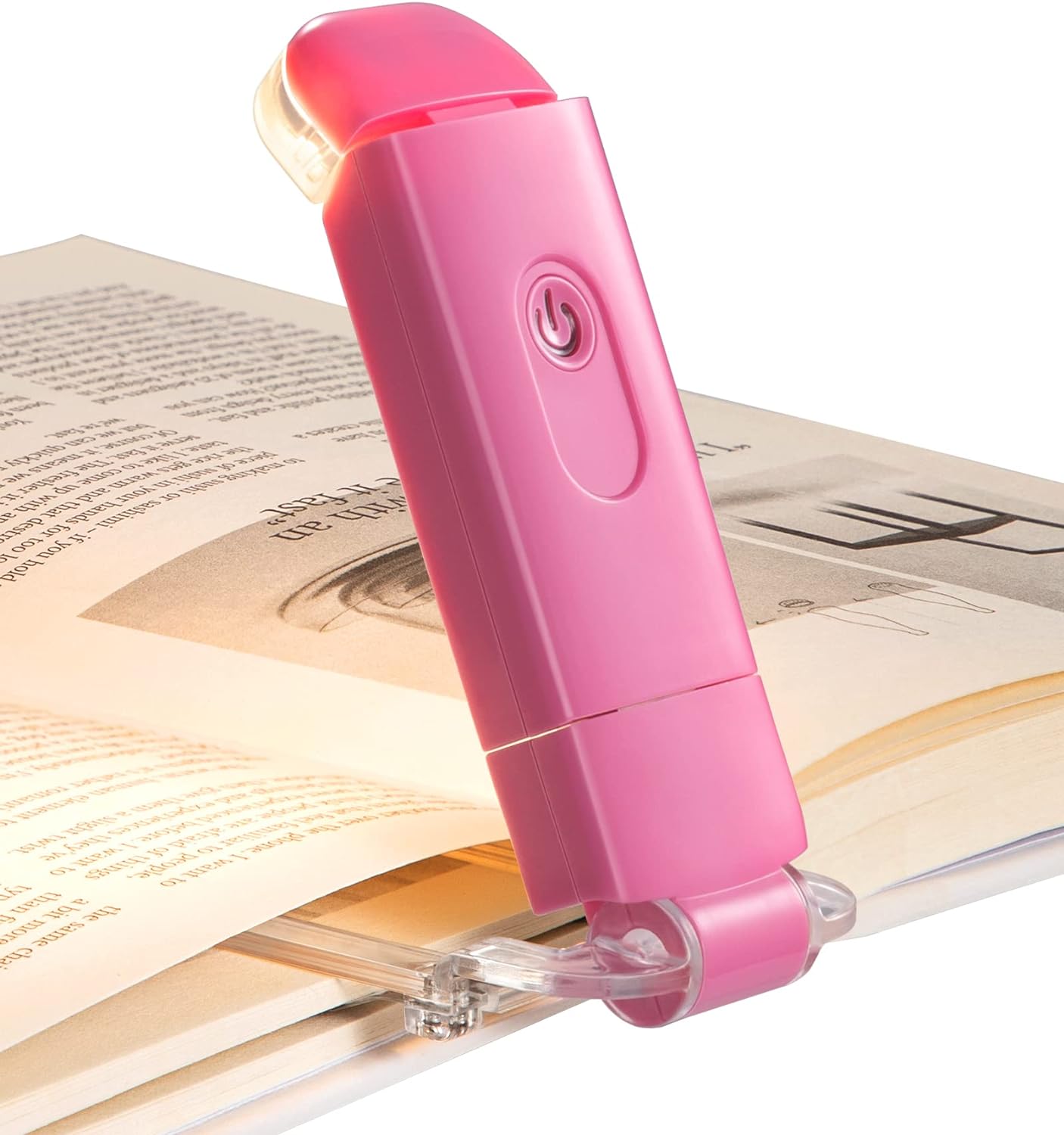DEWENWILS USB Rechargeable Book Reading Light, 3000K Warm White, Brightness Adjustable Clip on LED Bookmark Lamp at Night in Bed, Portable Booklight for Bookworms, Kids