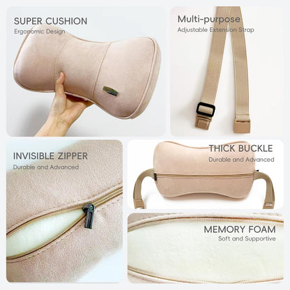 Car Neck Support Pillow Recliner Headrest Pillow for Neck Pain Relief Tan