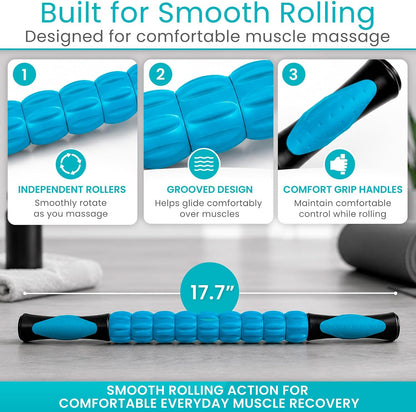 Vive Massage Stick Roller for Muscle, Back, Legs - Deep Tissue Body Fascia