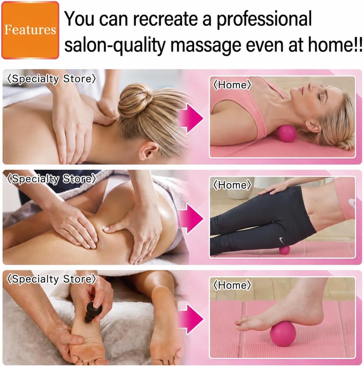 Massage Lacrosse Balls for Myofascial Release, Trigger Point Therapy,Manual Massage Balls, Muscle Knots, and Yoga Deep Tissue Massage. Set of 2 Firm Balls (Ivory and Off-White)