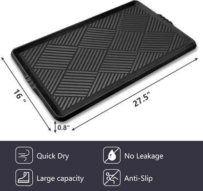 Boot Tray for Entryway, Rubber Mat for Shoe Organizer, 27.5" x16
