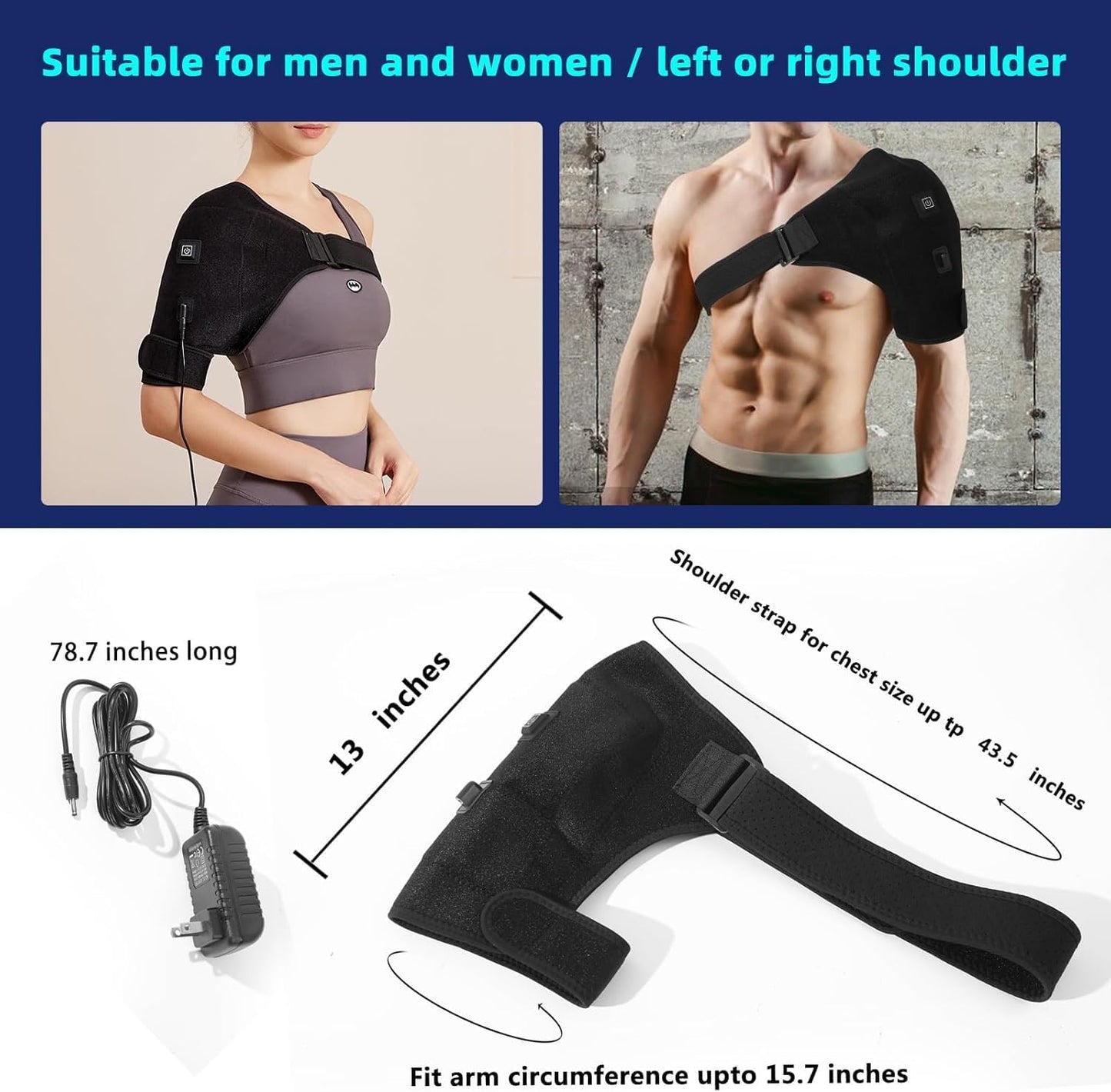 Shoulder Heating Pads for Pain Relief - Jade Stone Heated Shoulder Wrap with 3 Temperature Settings, Ideal for Rotator Cuff, Shoulder Soreness Relief at Home,Office